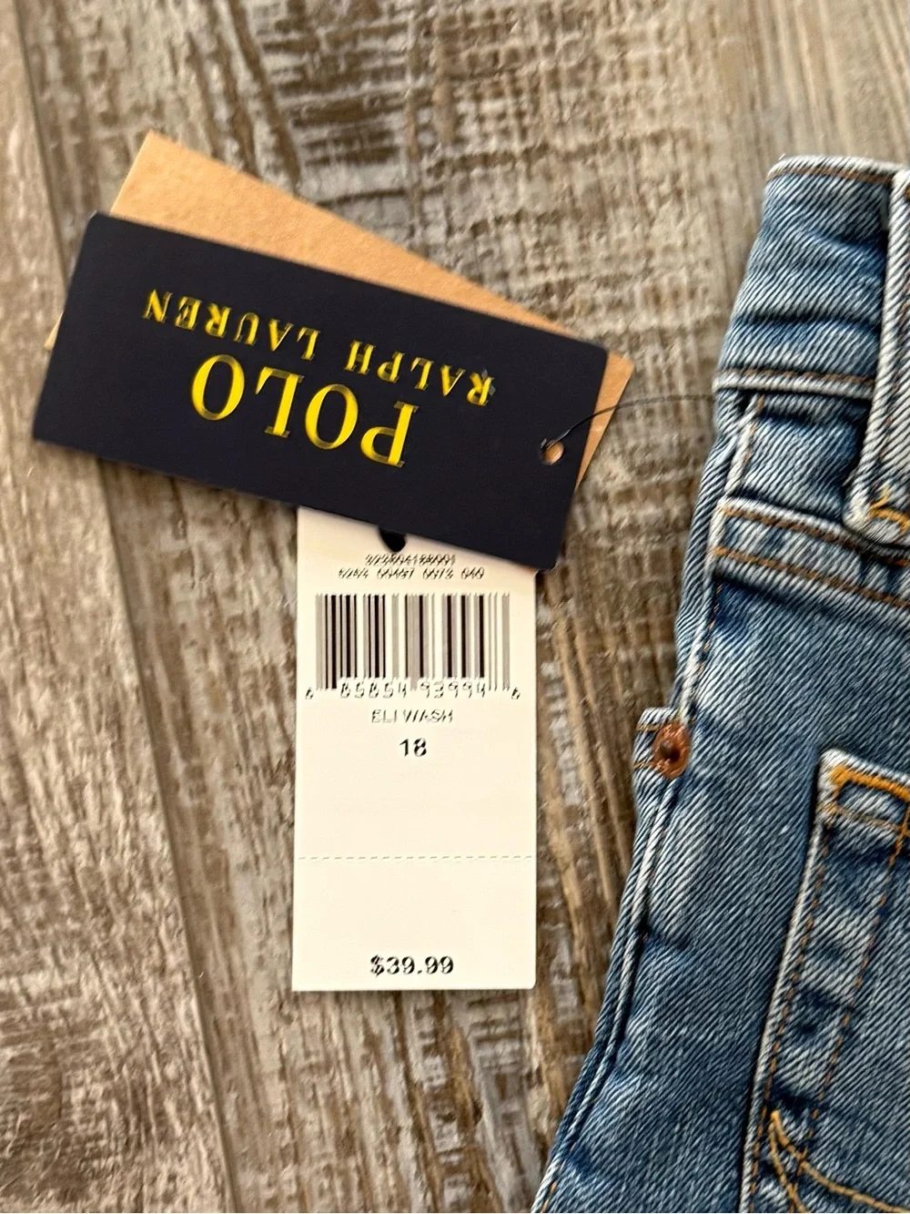 POLO RALPH LAUREN Jeans Shorts Youth 18 Sullivan Slim Fit Fray Blue Denim NWT